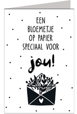 Een bloemetje op papier speciaal voor jou - Wenskaart Marshmallow