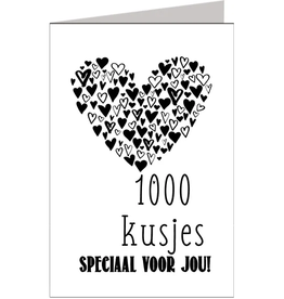 1000 kusjes speciaal voor jou - Wenskaart Marshmallow