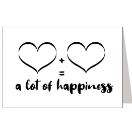 Hart + Hart = a lot of happiness - Wenskaart Marshmallow