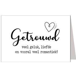 Getrouwd veel geluk, liefde en vooral veel romantiek! - Wenskaart Marshmallow