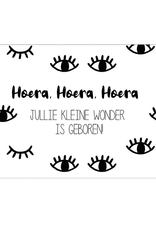 Hoera hoera hoera Jullie kleine wonder is geboren - Wenskaart Marshmallow