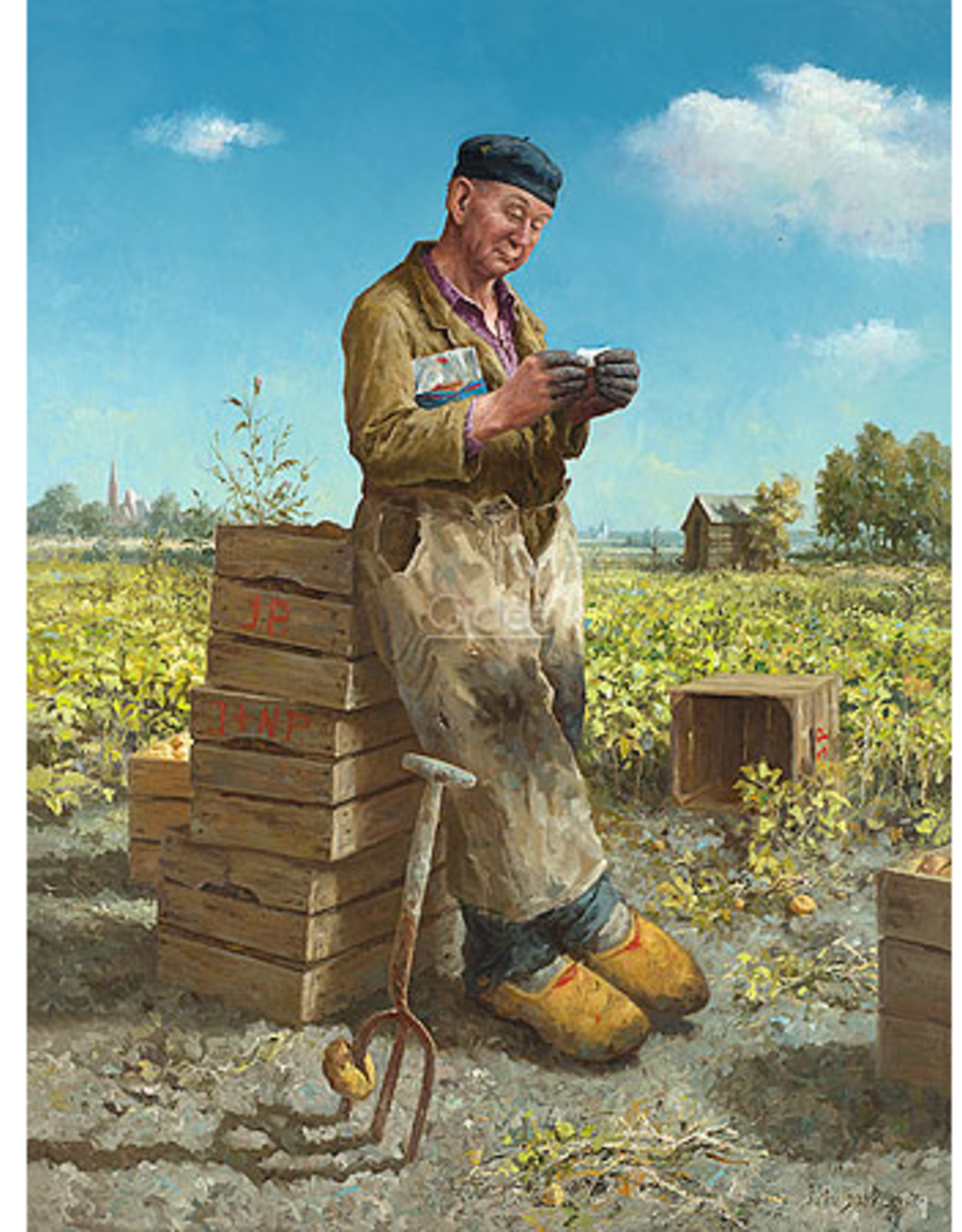 De Aardappelsteker - Wenskaart Marius van Dokkum