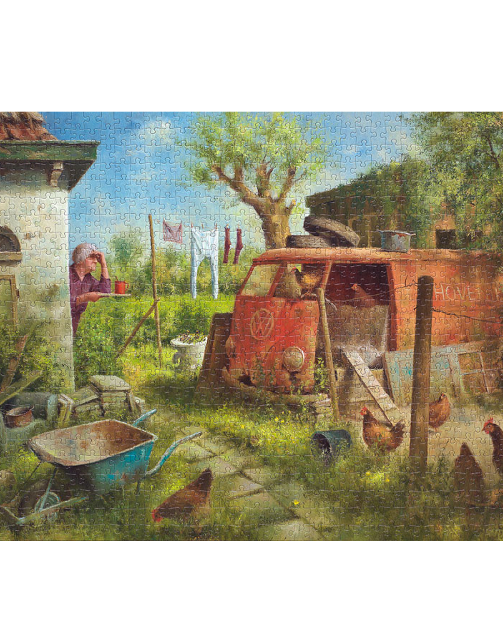 Puzzel "Kippenhok" Marius van Dokkum 48,5x68cm / 1000 pcs