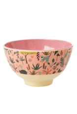 Rice Kom Melamine Small met Jungle print coral - Rice