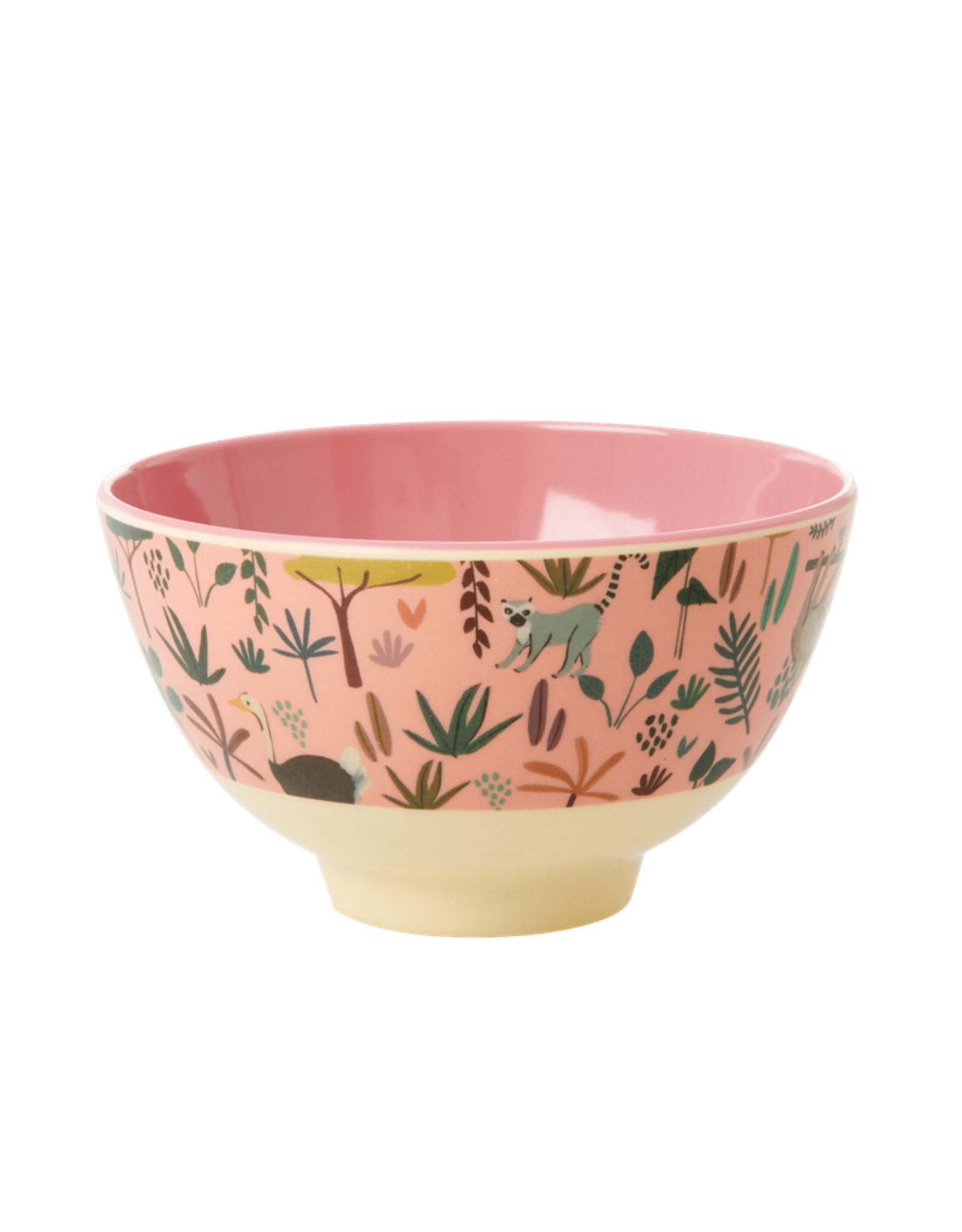 Rice Kom Melamine Small met Jungle print coral - Rice