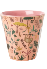 Rice Beker Melamine met Jungle print coral - Rice