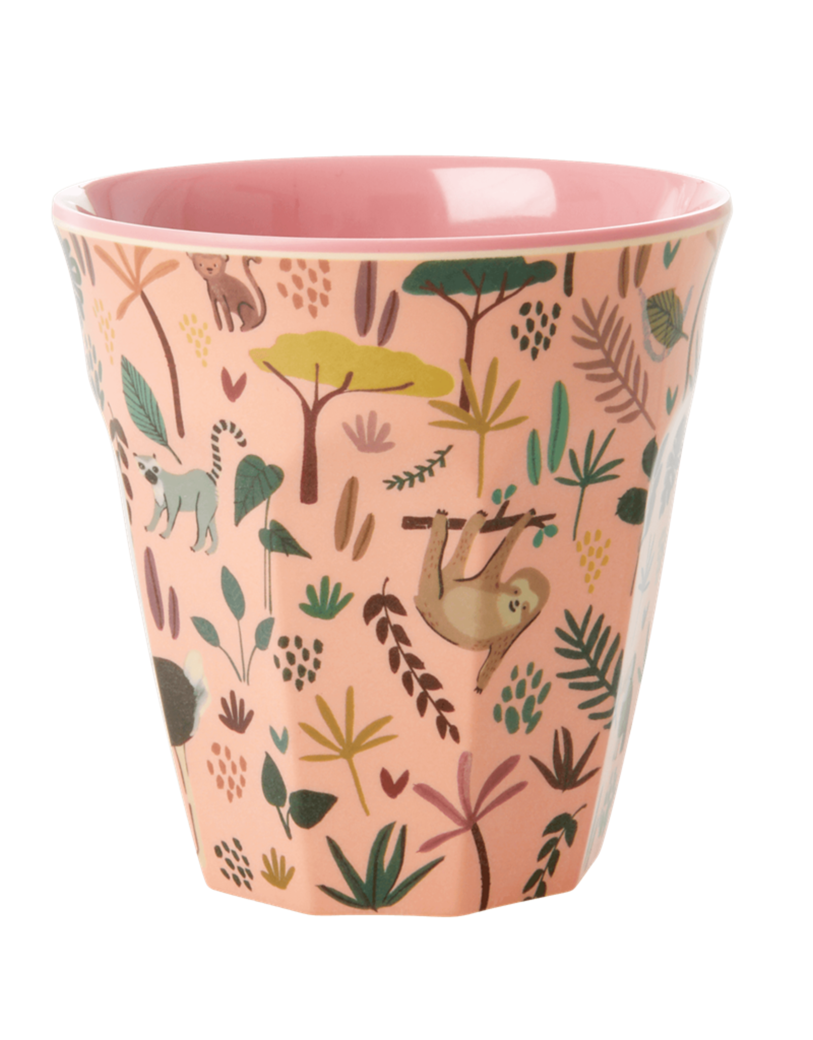 Rice Beker Melamine met Jungle print coral - Rice