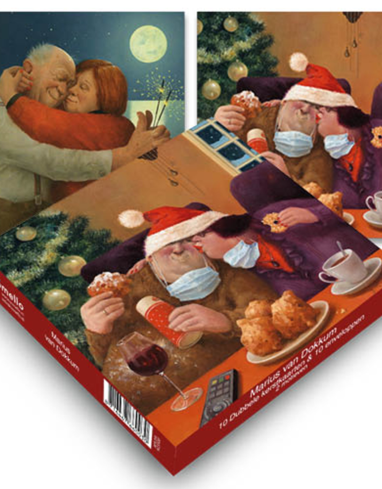 Kerstkaarten Spetterende Liefde / Kerstknuffel 2x5stuks - Marius van Dokkum