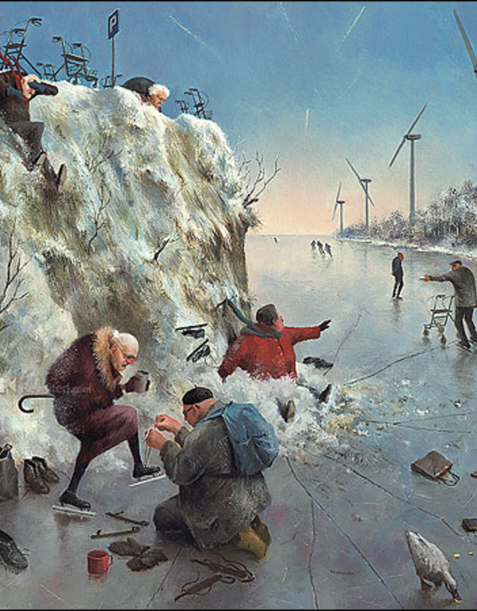 Ijspret - Wenskaart Marius van Dokkum