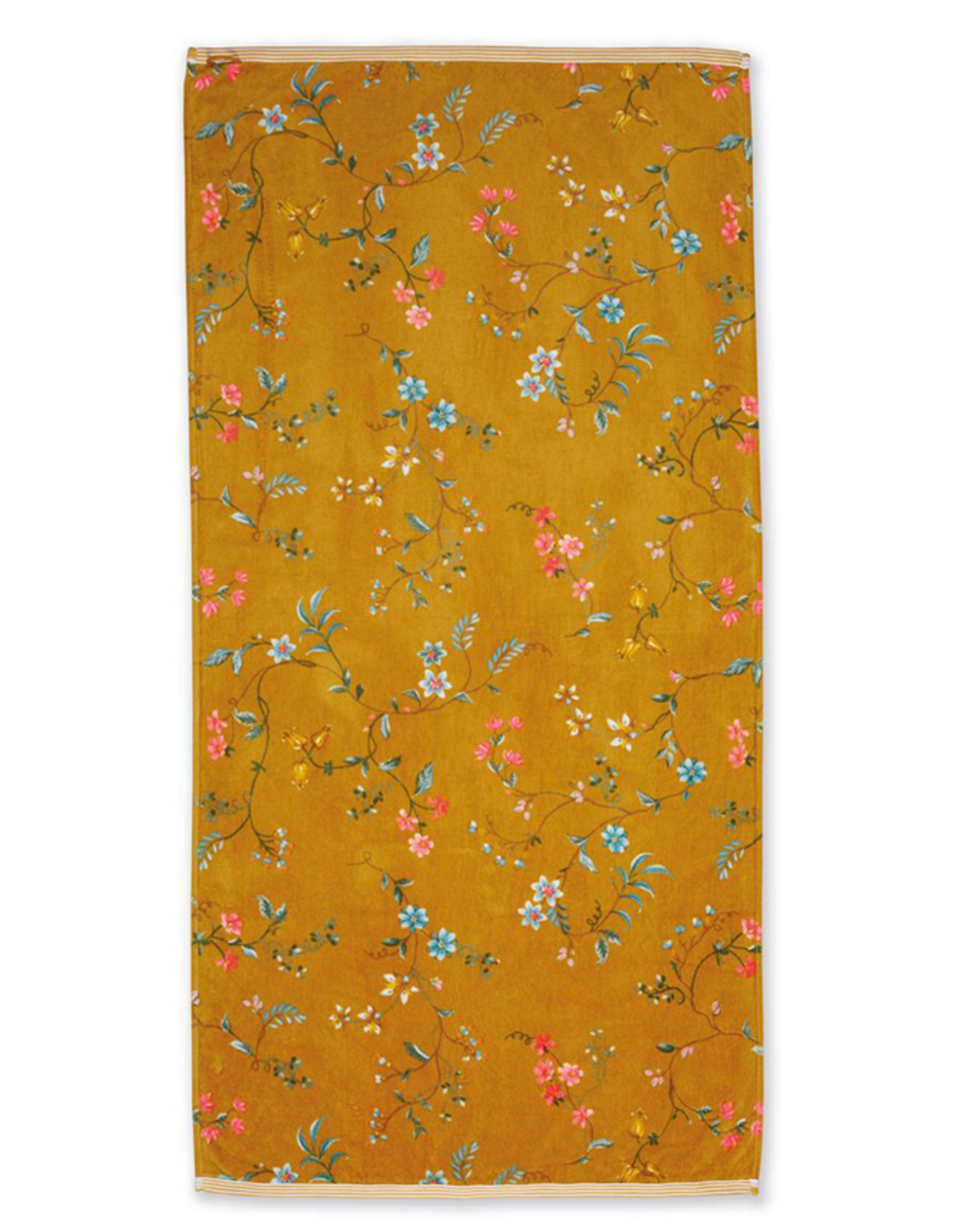 Pip Studio Handdoek groot Les Fleurs geel 70x140cm - Pip Studio