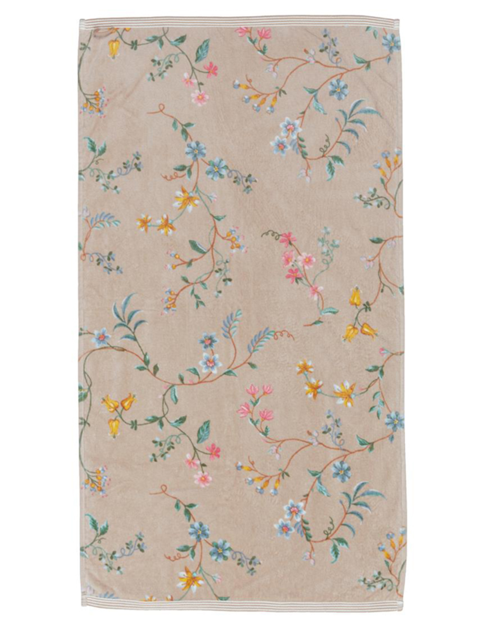 Pip Studio Handdoek Les Fleurs 55x100cm khaki - Pip Studio