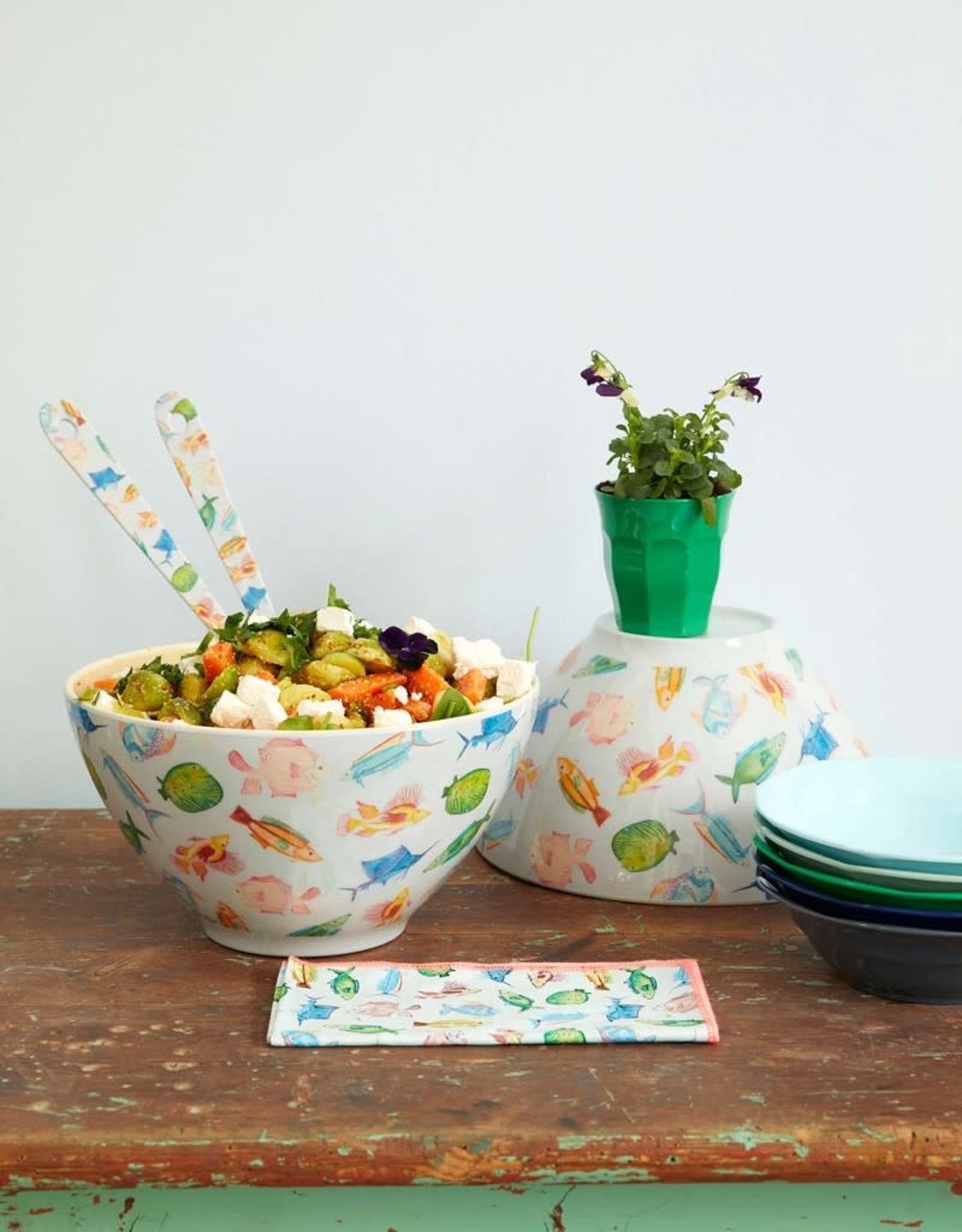 Rice Saladeschaal Melamine met Vissen print - Rice