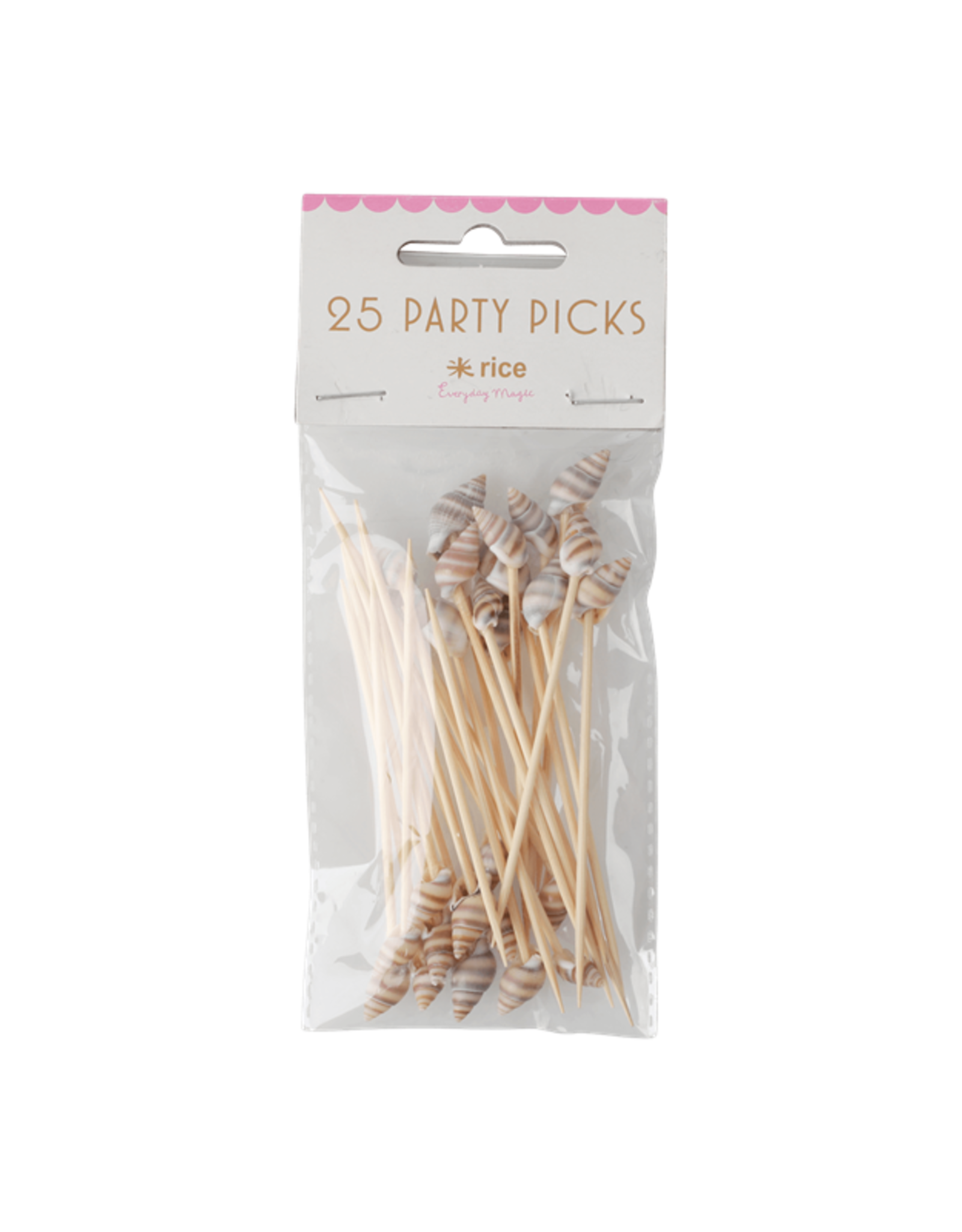 Rice Party Prikkers met Schelpjes (25stuks) - Rice