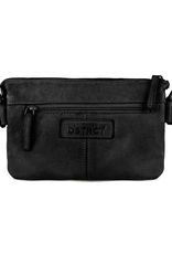 DSTRCT Schoudertas Harrington Road Leer Zwart - DSTRCT