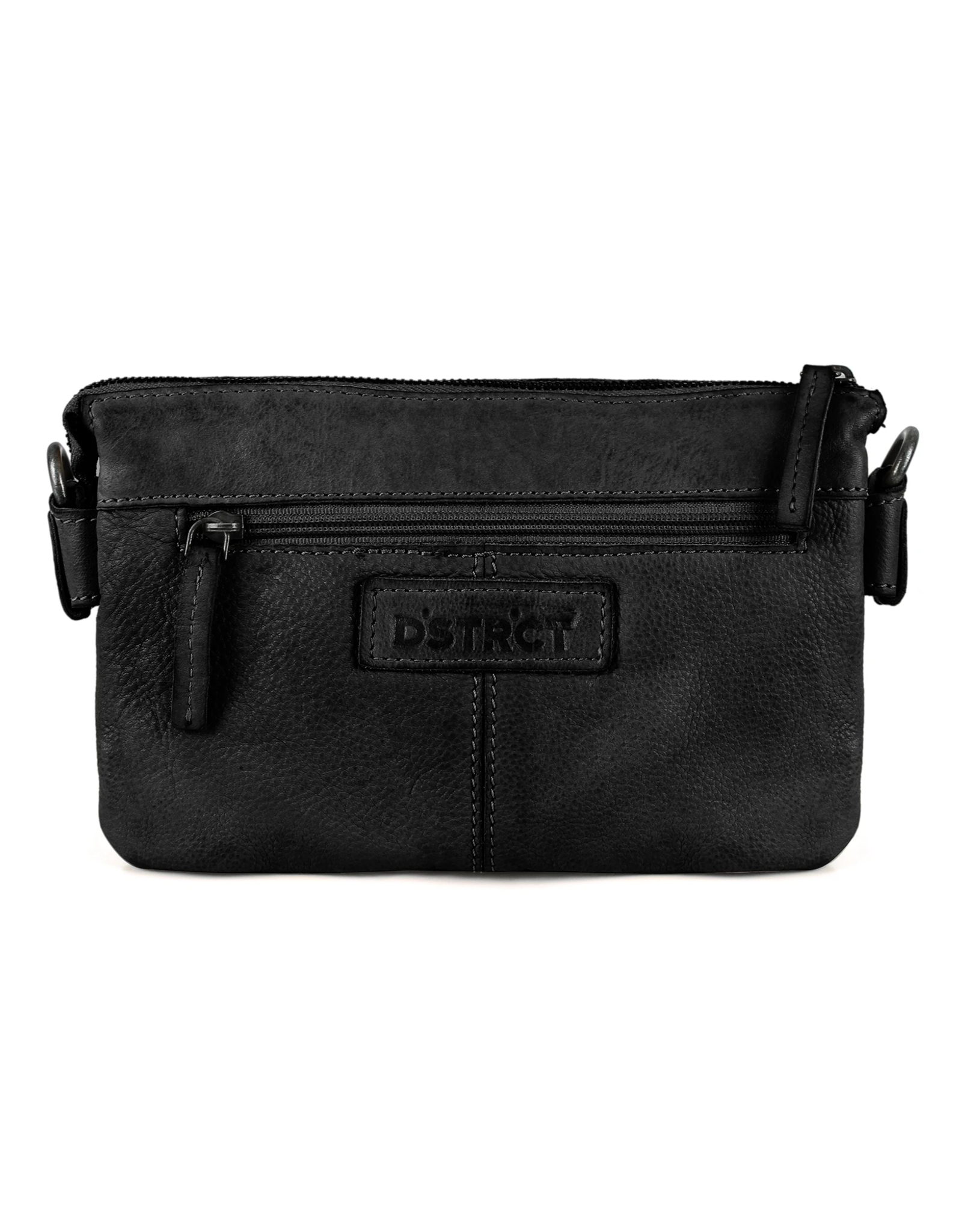 DSTRCT Schoudertas Harrington Road Leer Zwart - DSTRCT