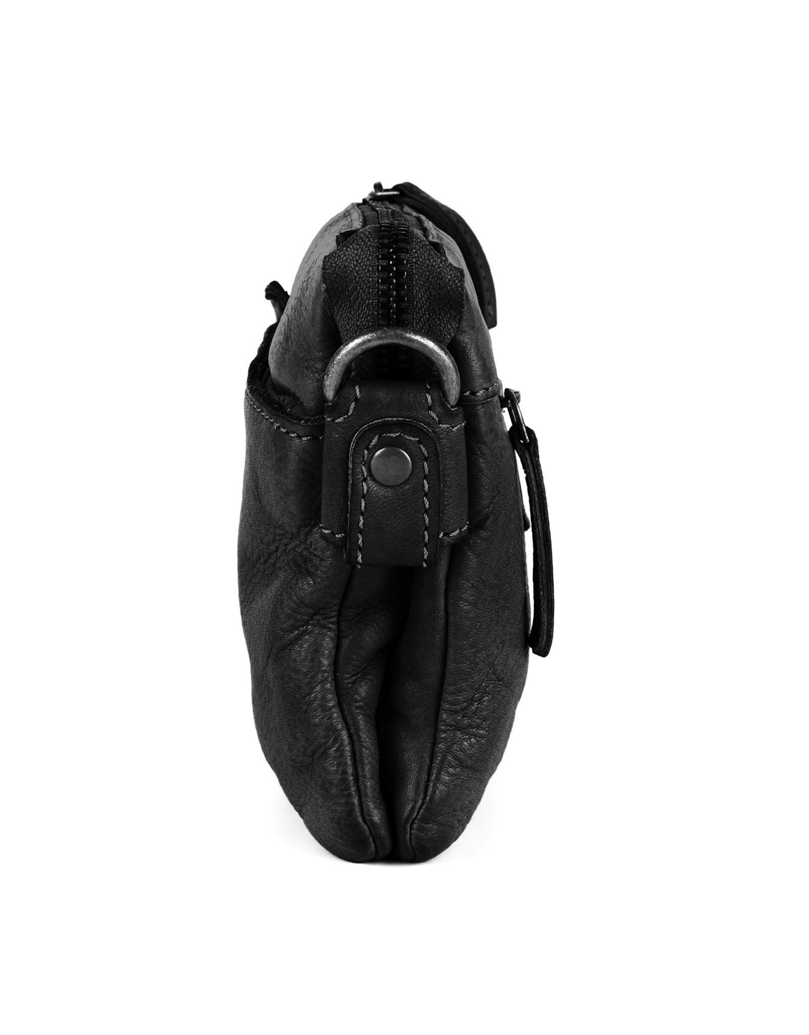 DSTRCT Schoudertas Harrington Road Leer Zwart - DSTRCT