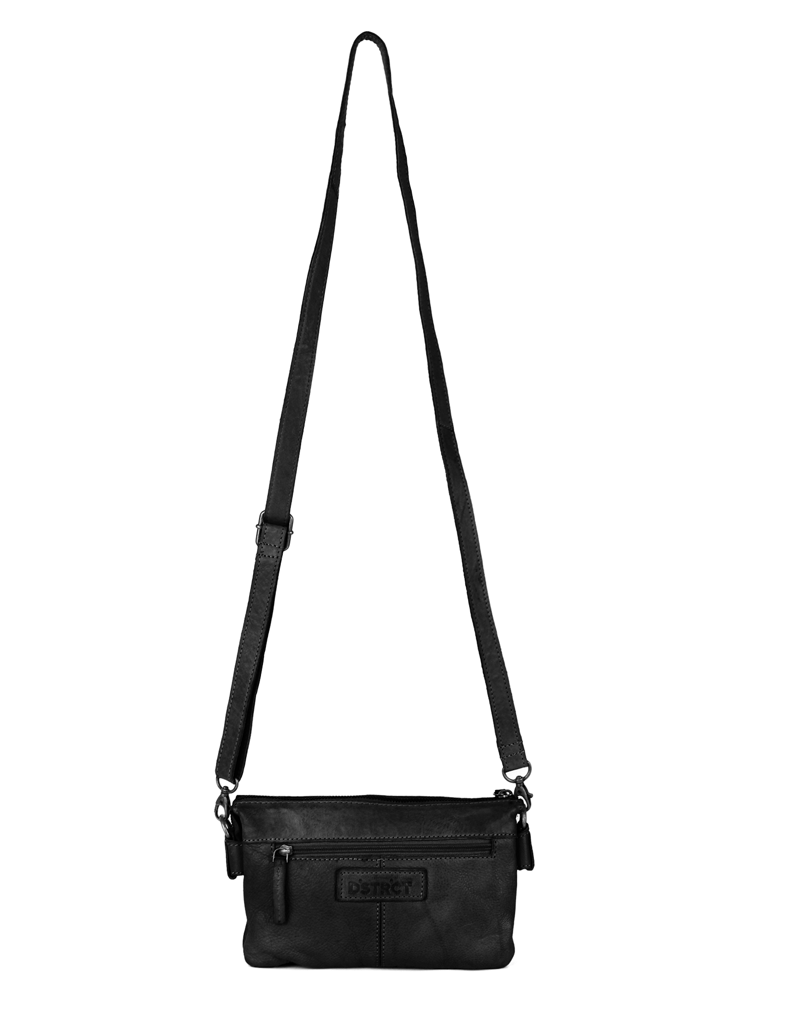 DSTRCT Schoudertas Harrington Road Leer Zwart - DSTRCT