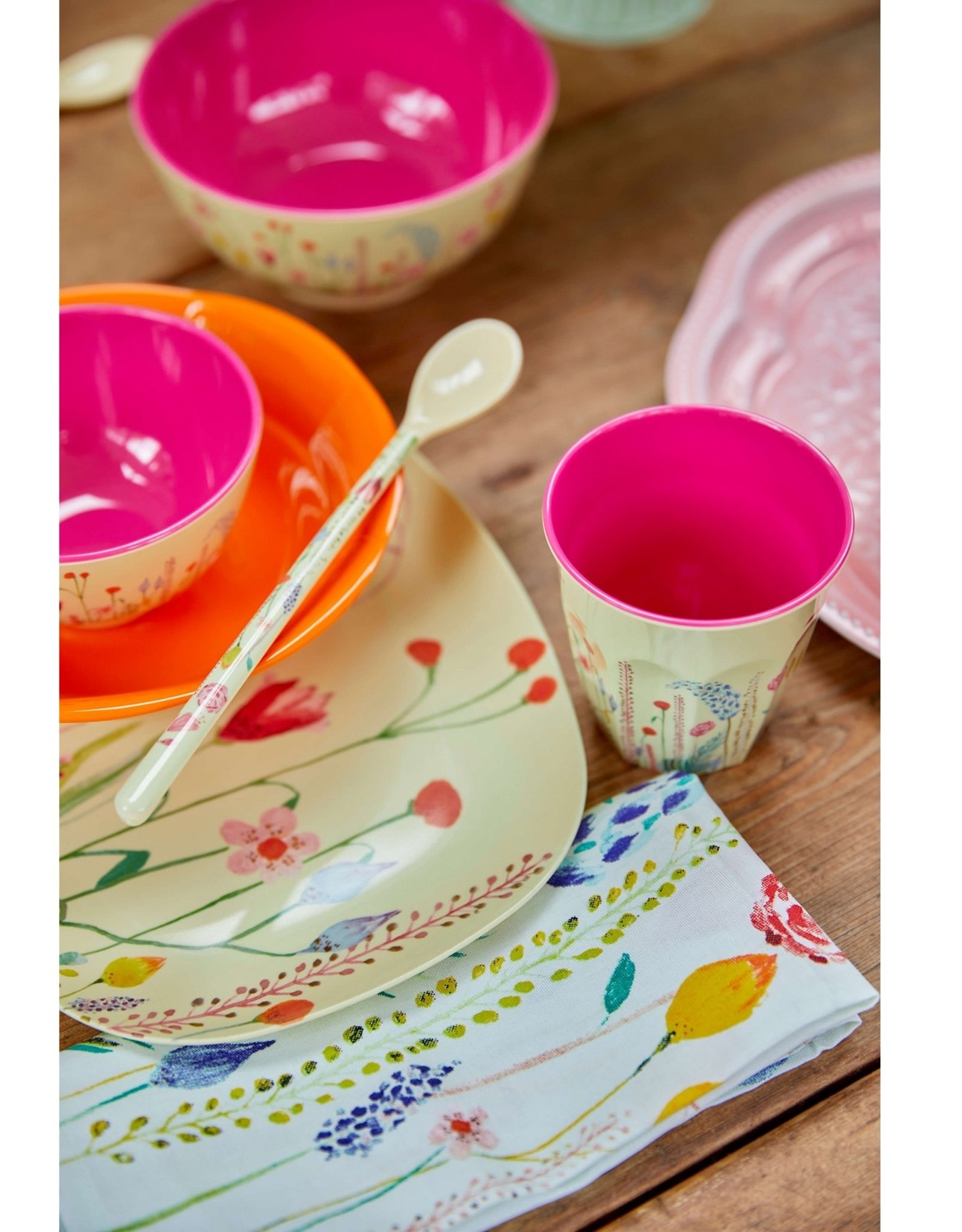 Rice Beker Melamine met Bloemen print - Rice