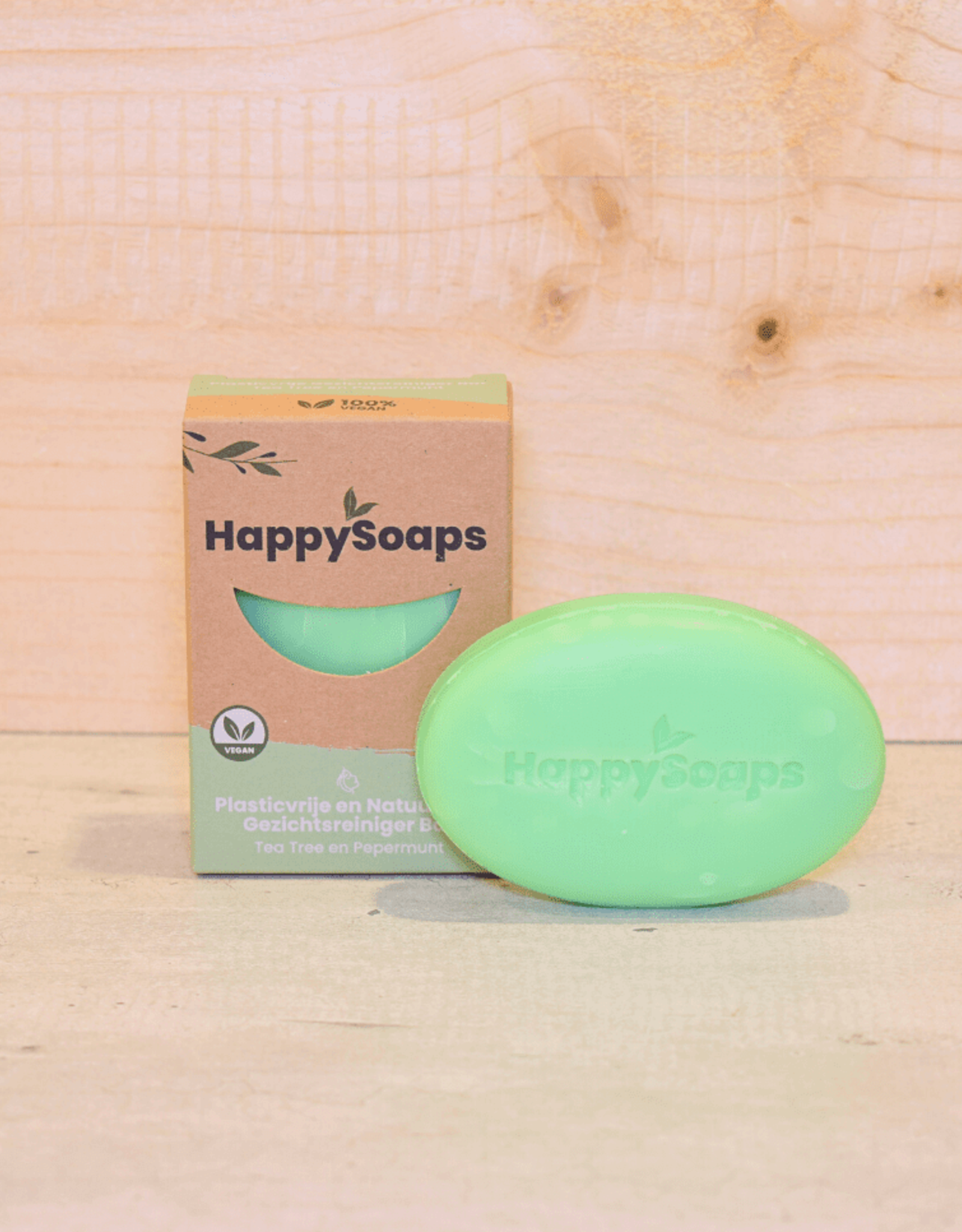 HappySoaps Gezichtsreiniger Bar Tea Tree en Pepermunt - HappySoaps