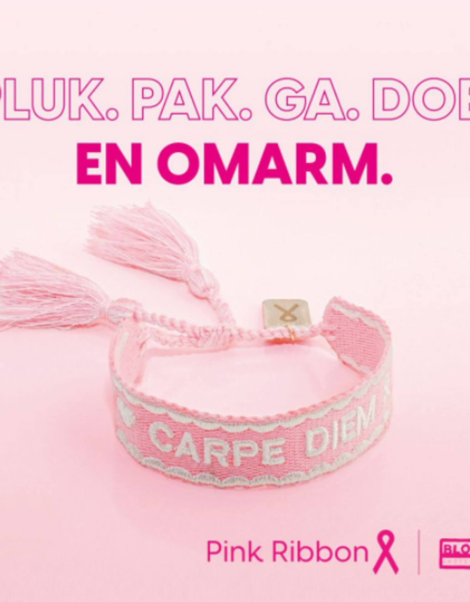 Blond Amsterdam Pink Ribbon Armband "Carpe Diem" - Blond Amsterdam