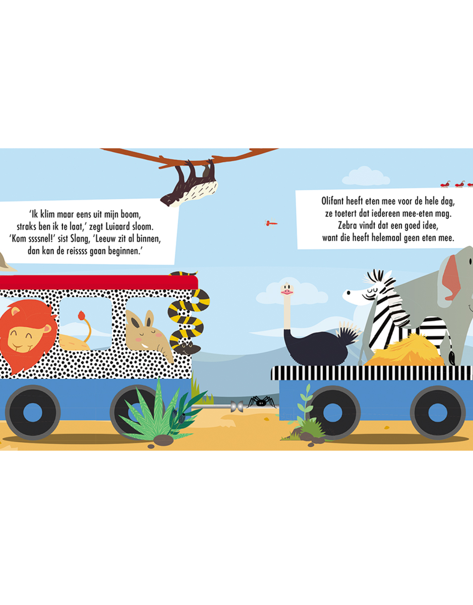 Boek en Puzzeltrein Wilde Dieren +3jr - Lantaarn Publishers