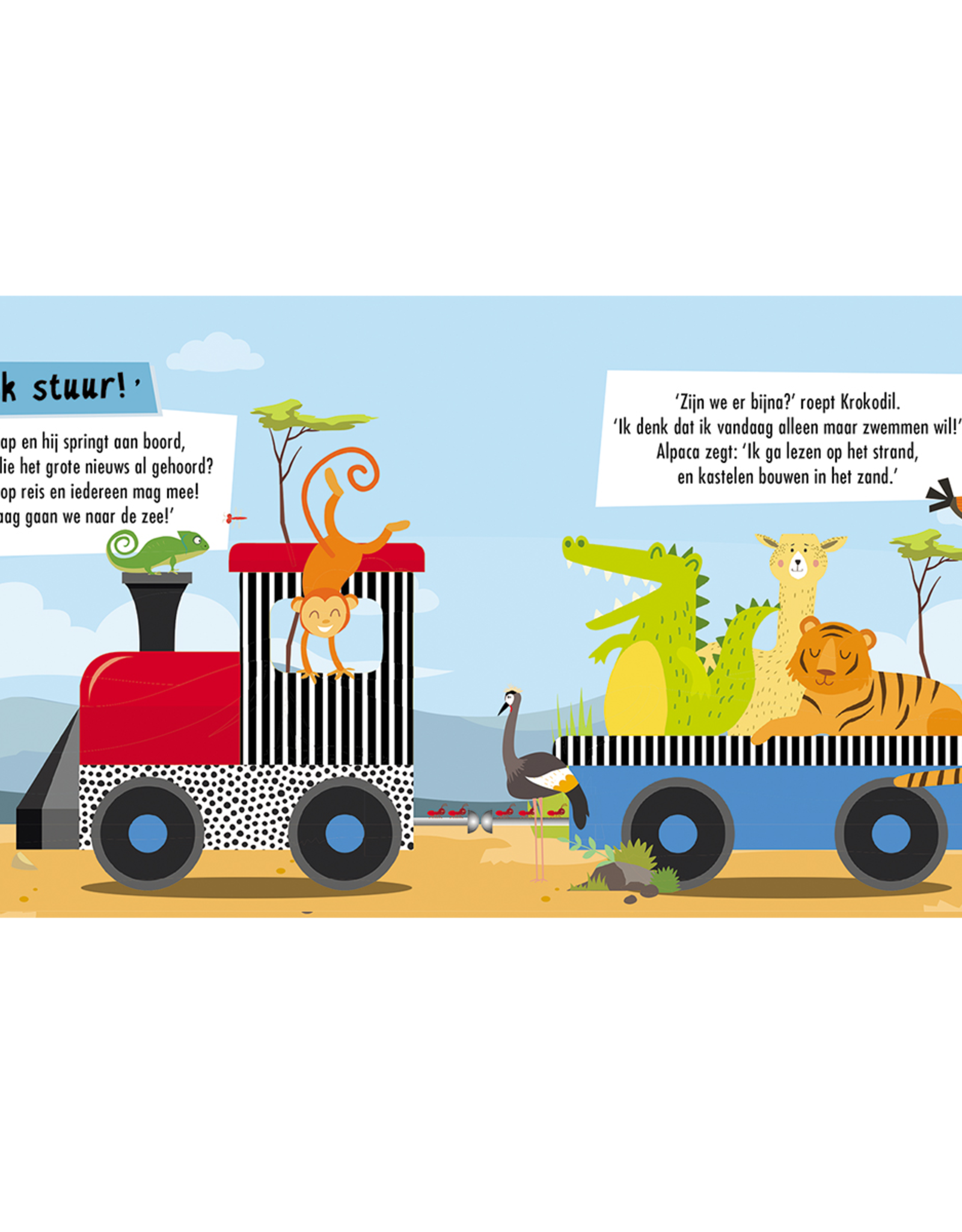 Boek en Puzzeltrein Wilde Dieren +3jr - Lantaarn Publishers