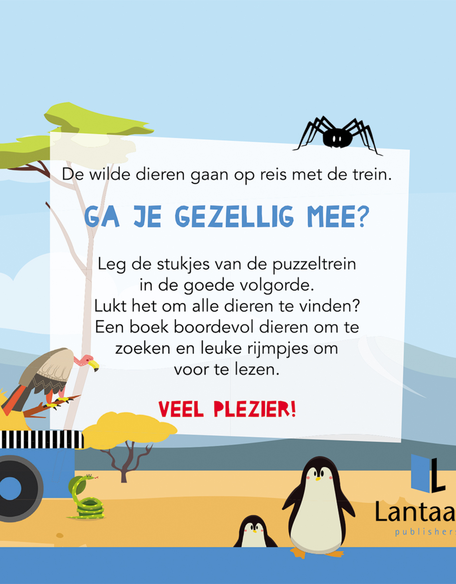 Boek en Puzzeltrein Wilde Dieren +3jr - Lantaarn Publishers