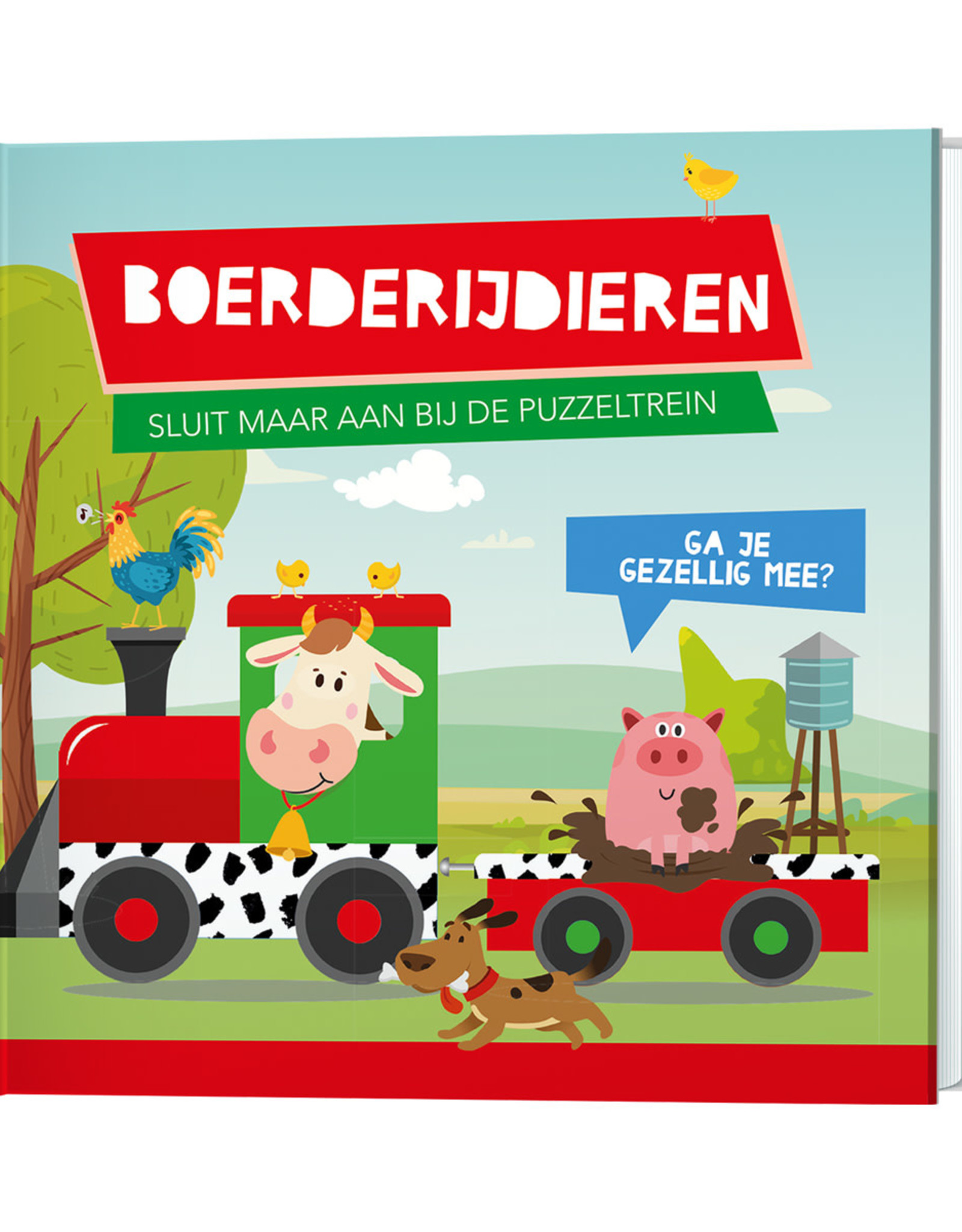 Boek en Puzzeltrein Boerderijdieren +3jr - Lantaarn Publishers