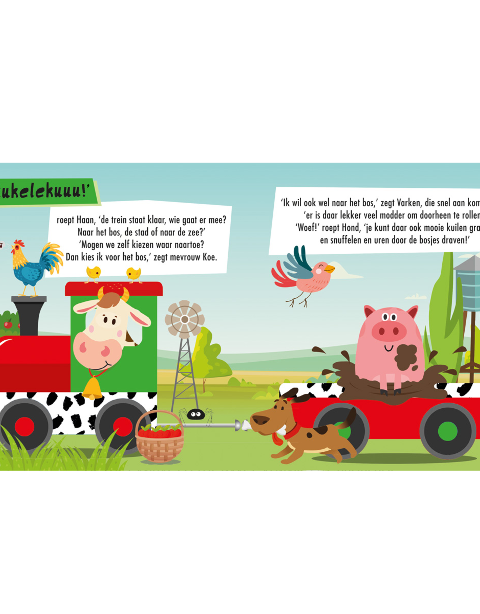 Boek en Puzzeltrein Boerderijdieren +3jr - Lantaarn Publishers