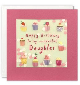 Happy Birthday Daughter!- Wenskaart Paper Shakies