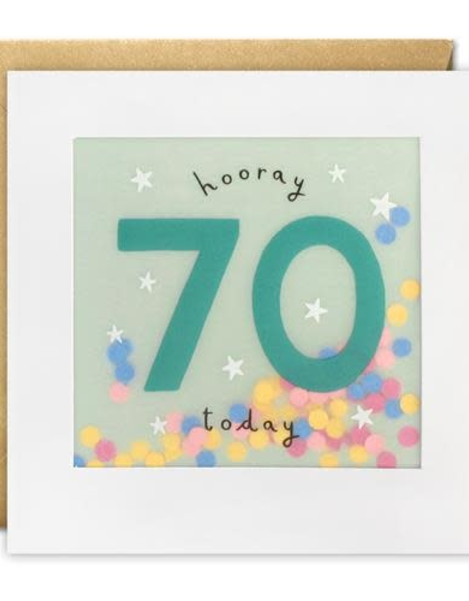 Hooray 70 Today - Wenskaart Paper Shakies