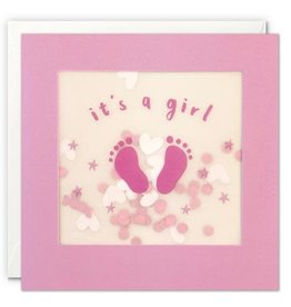 It's a Girl - Wenskaart Paper Shakies