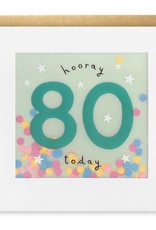 Hooray 80 Today - Wenskaart Paper Shakies