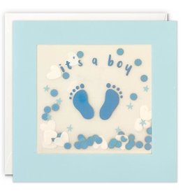 It's a Boy - Wenskaart Paper Shakies