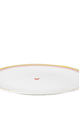 Blond Amsterdam Dinerbord Roze rand 26cm "Even Bijkletsen" - Blond Amsterdam