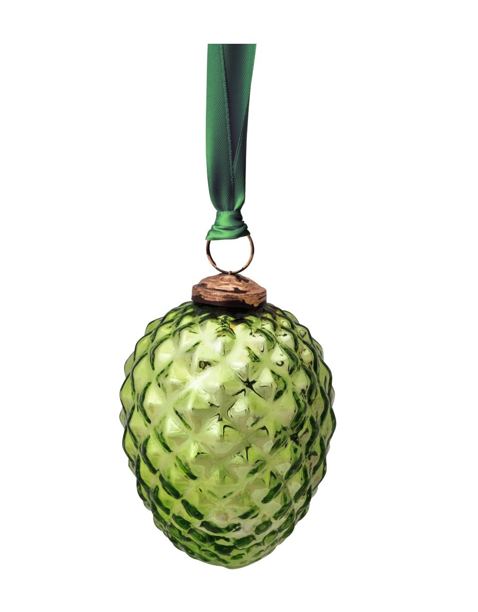 Pip Studio Ornament Glazen Dennenappel l.groen 10cm - Pip Studio