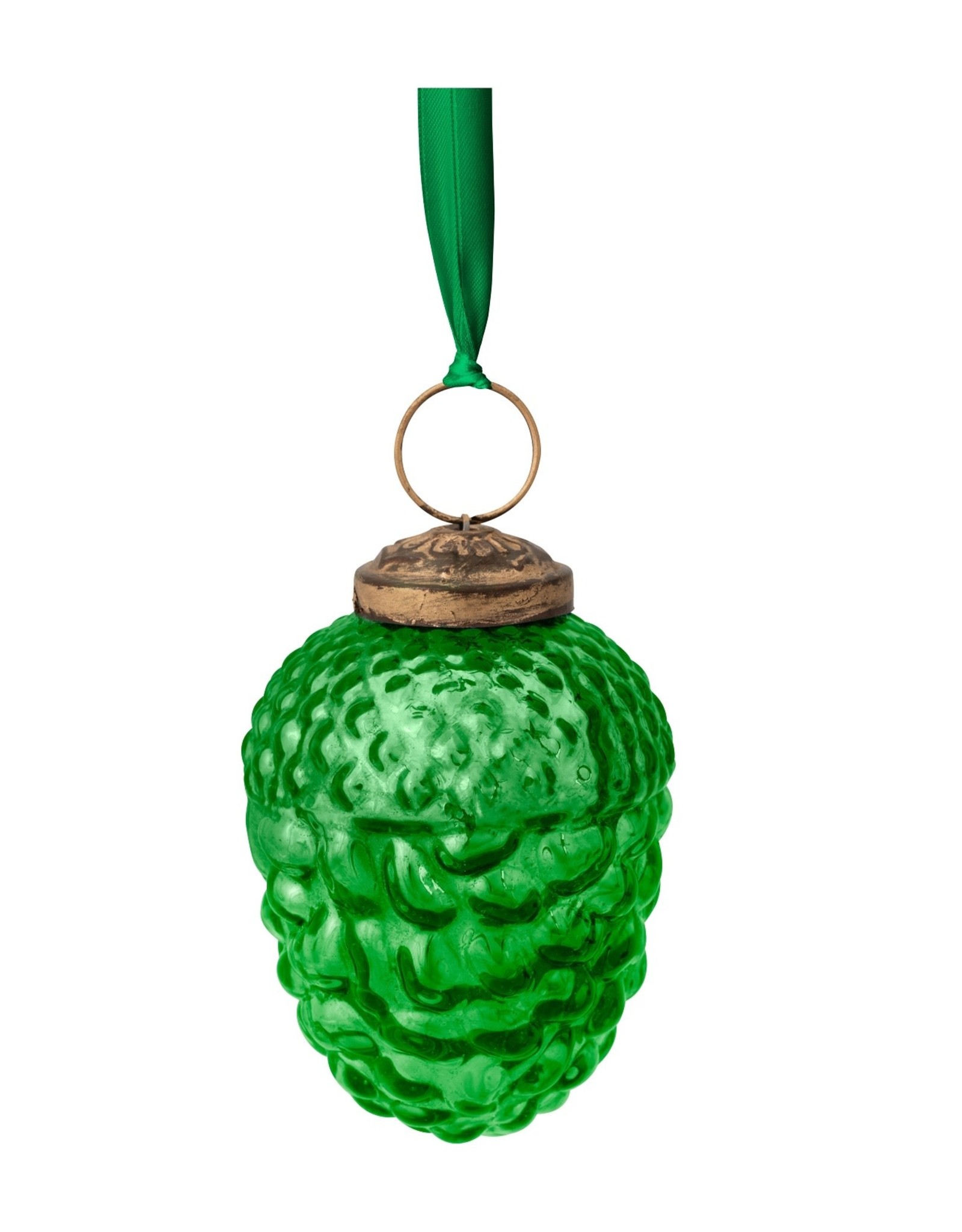 Pip Studio Ornament Glazen Dennenappel d.groen 7,5cm - Pip Studio