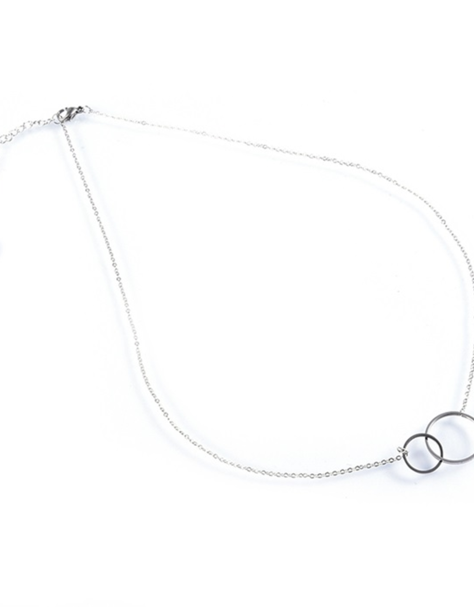 Ketting (N7063-1) dubbele cirkel Zilver - Go Dutch Label.