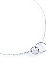 Go Dutch Label Ketting (N7063-1) dubbele cirkel Zilver - Go Dutch Label