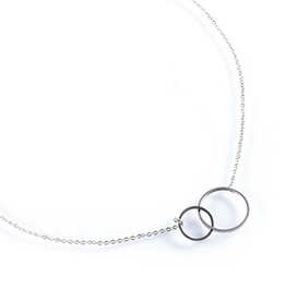 Go Dutch Label Ketting (N7063-1) dubbele cirkel Zilver - Go Dutch Label.
