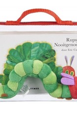 Rupsje Nooitgenoeg met pluchen rups