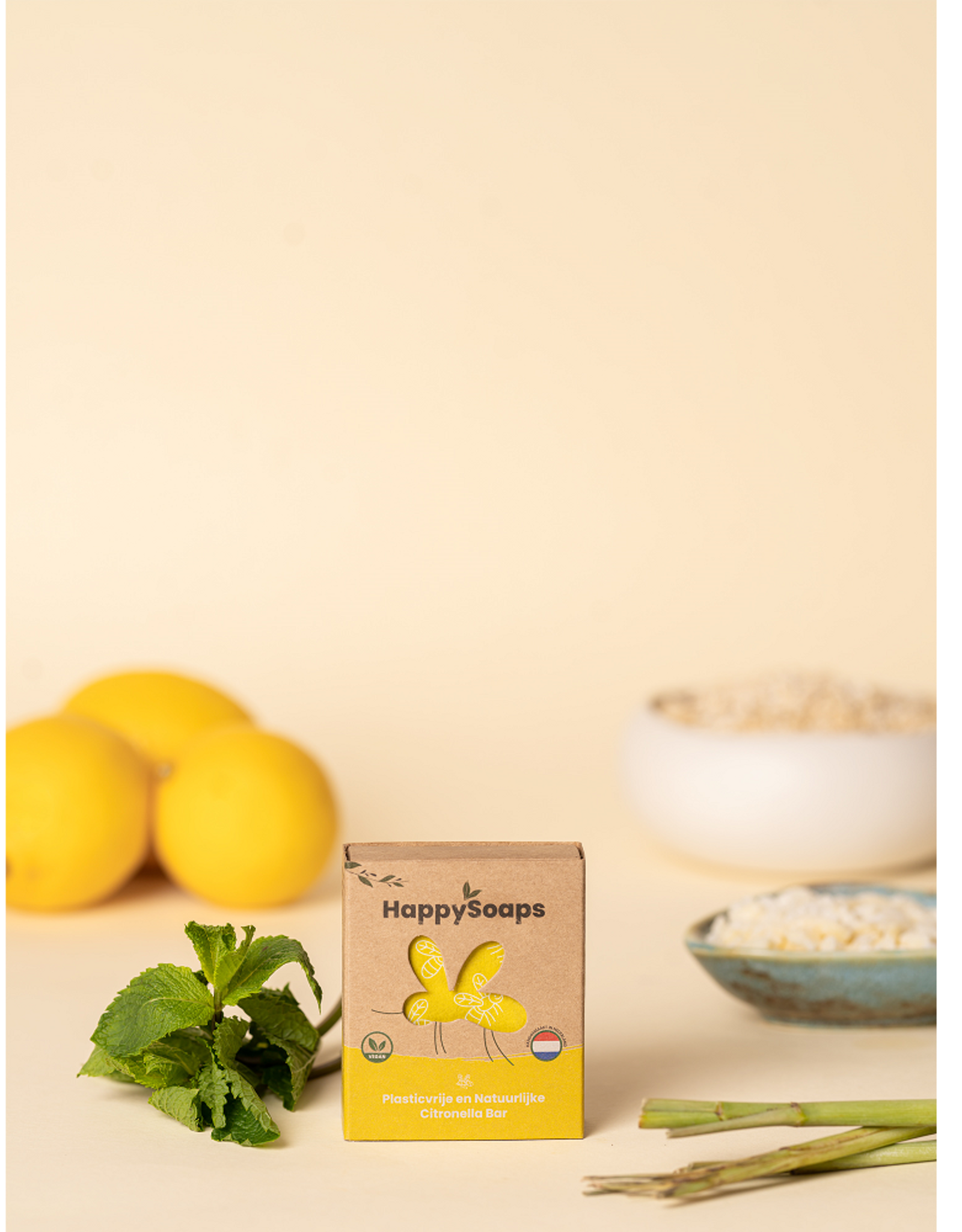 HappySoaps Anti-Insect Bar - Citronella & Krachtige Munt - HappySoaps