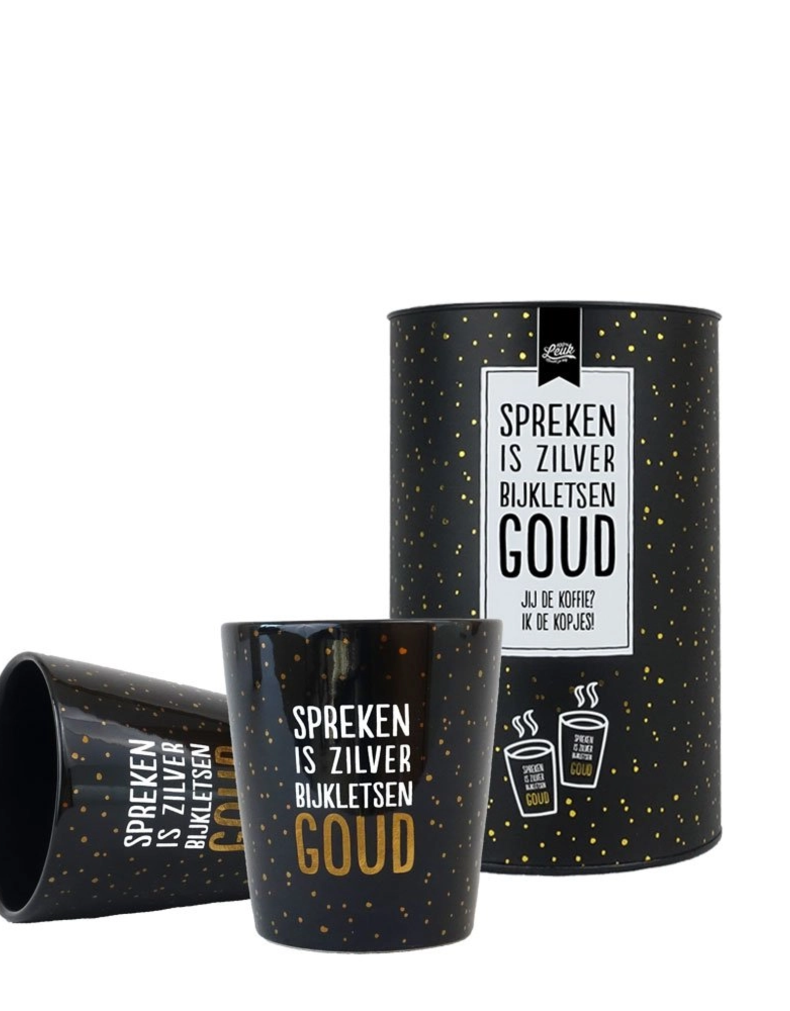 terras een schuldeiser persoon Koffiemokken "Spreken is zilver Bijkletsen Goud" - 100% Leuk - KunstZinnig  Kado- en Woonwinkel