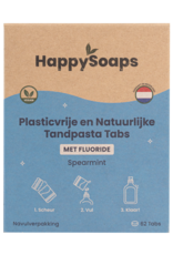 HappySoaps Navulverpakking Tandpasta Tabs – Met Fluoride – Spearmint - HappySoaps