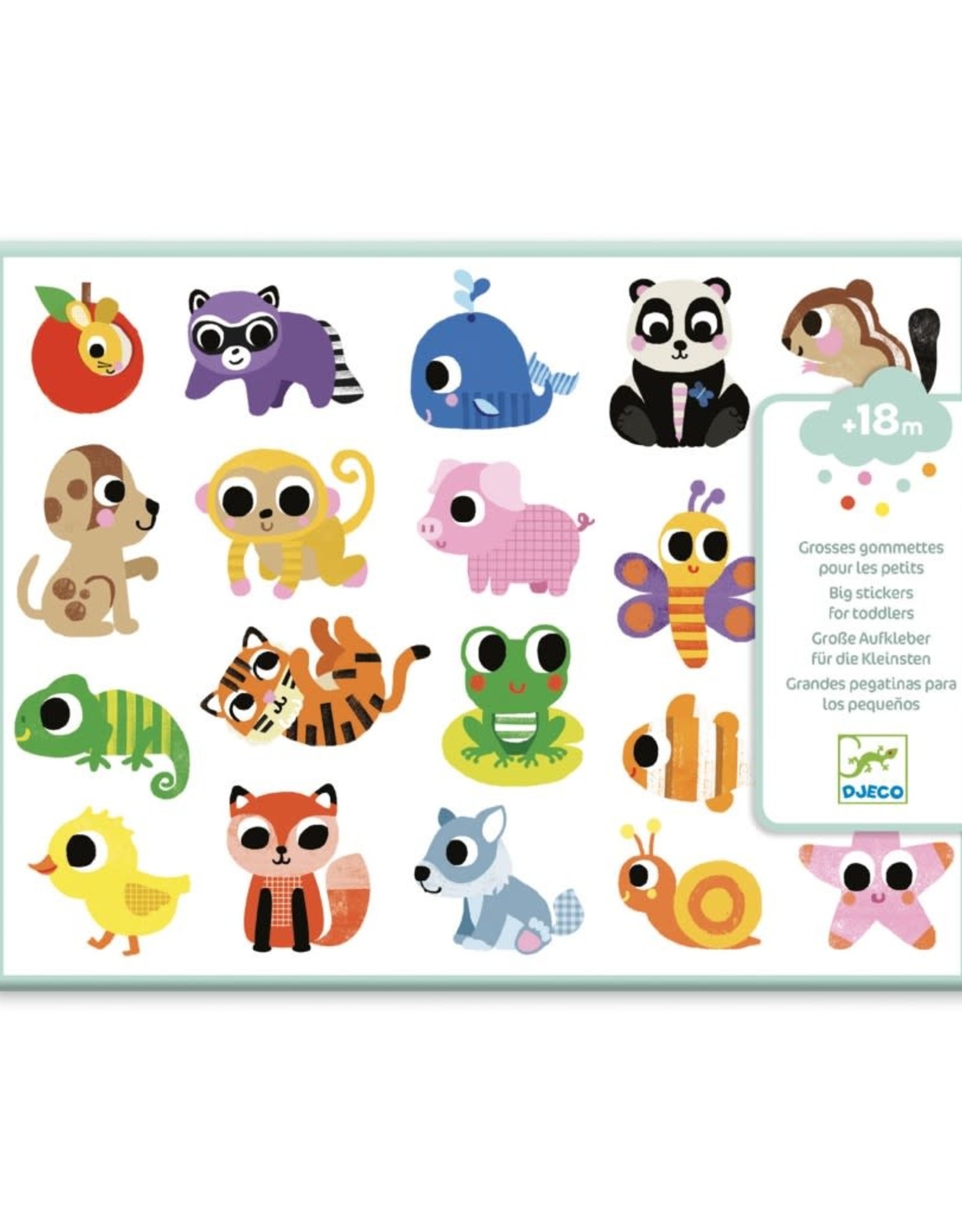 Djeco Grote Stickers babydieren +18mnd - Djeco