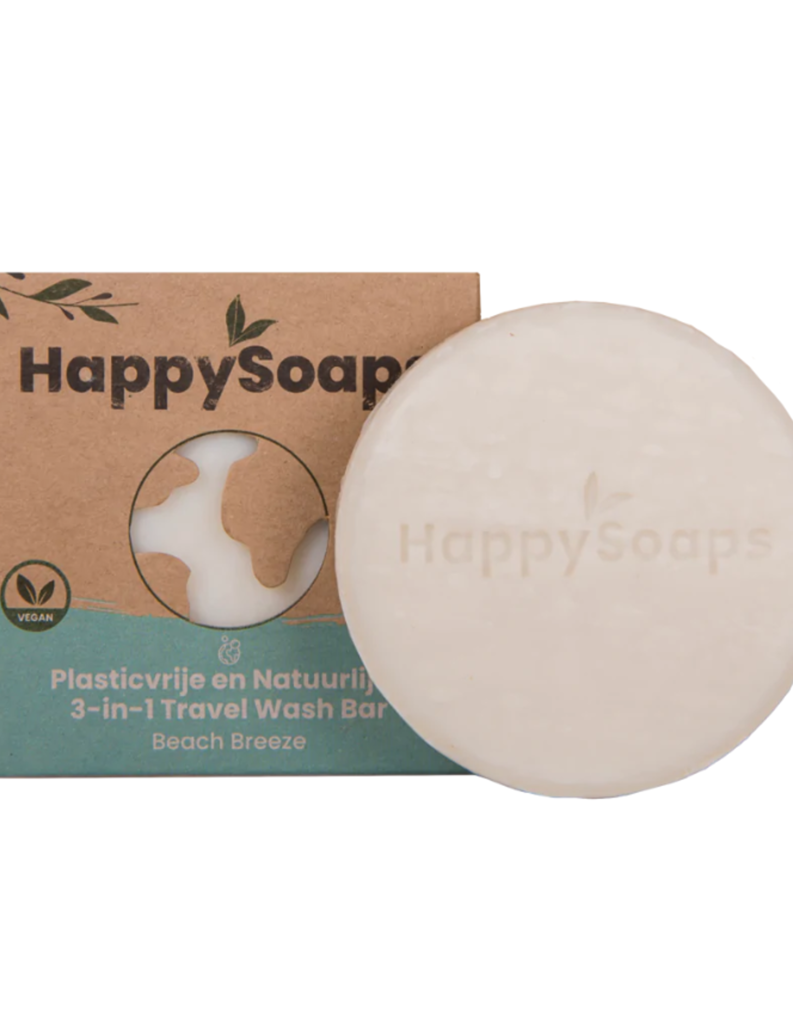 HappySoaps 3-in-1 Travel Wash Bar "Beach Breeze" - HappySoaps