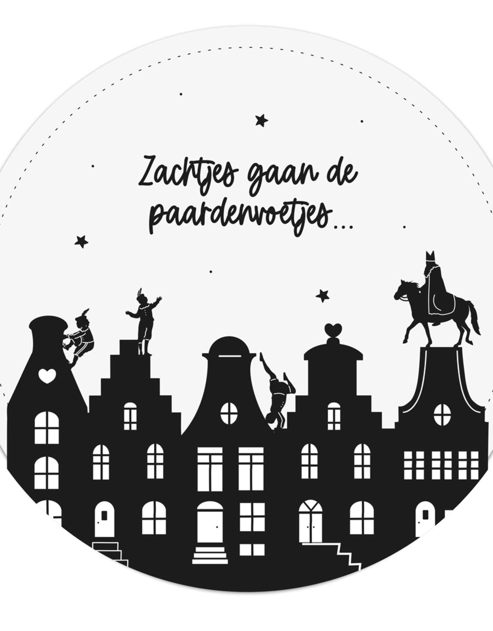 Zoedt Muurcirkel Sinterklaas "Zachtjes gaan.." 20cm - Zoedt