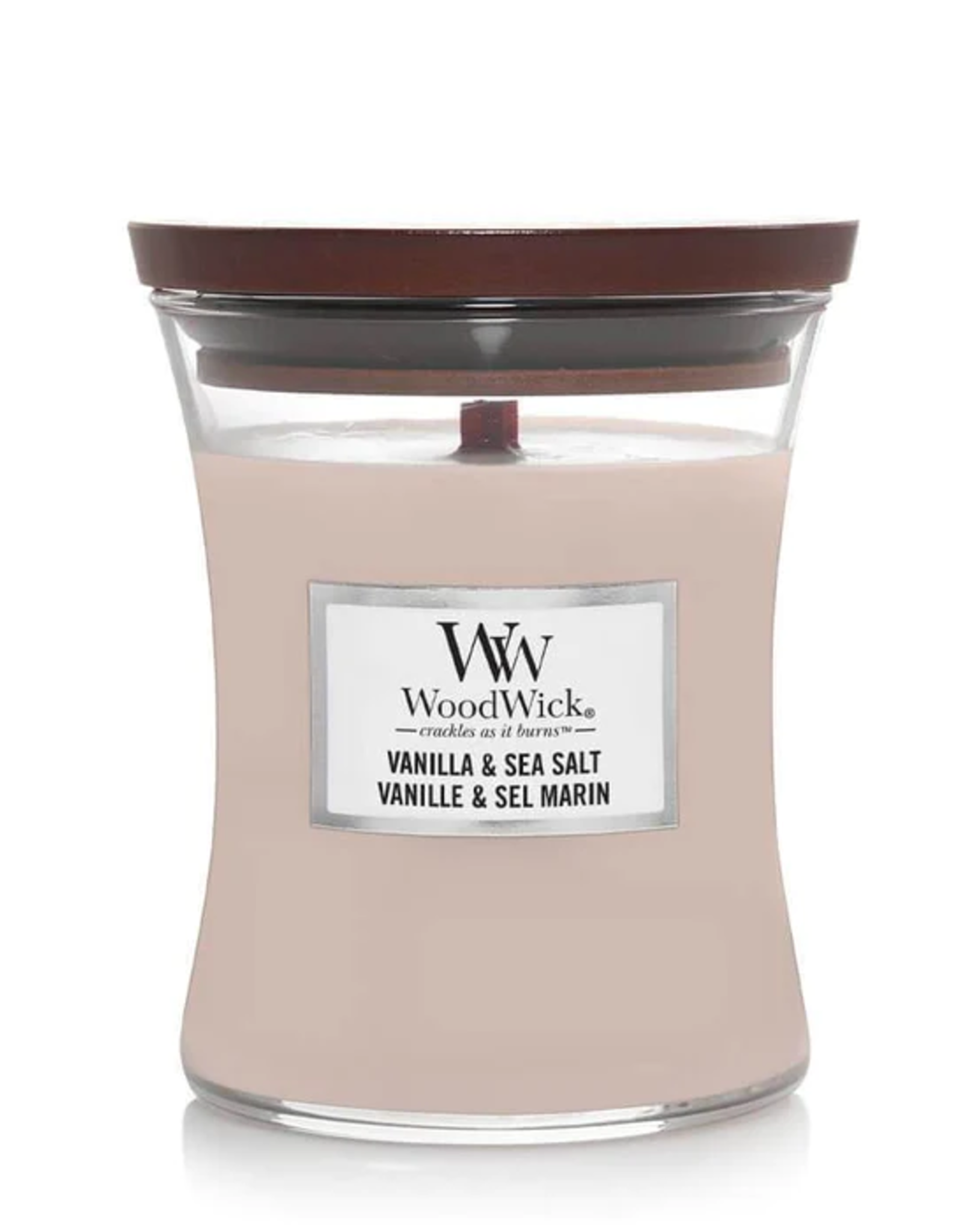 WoodWick Kaars WoodWick "Vanilla & Sea Salt" Medium - WoodWick