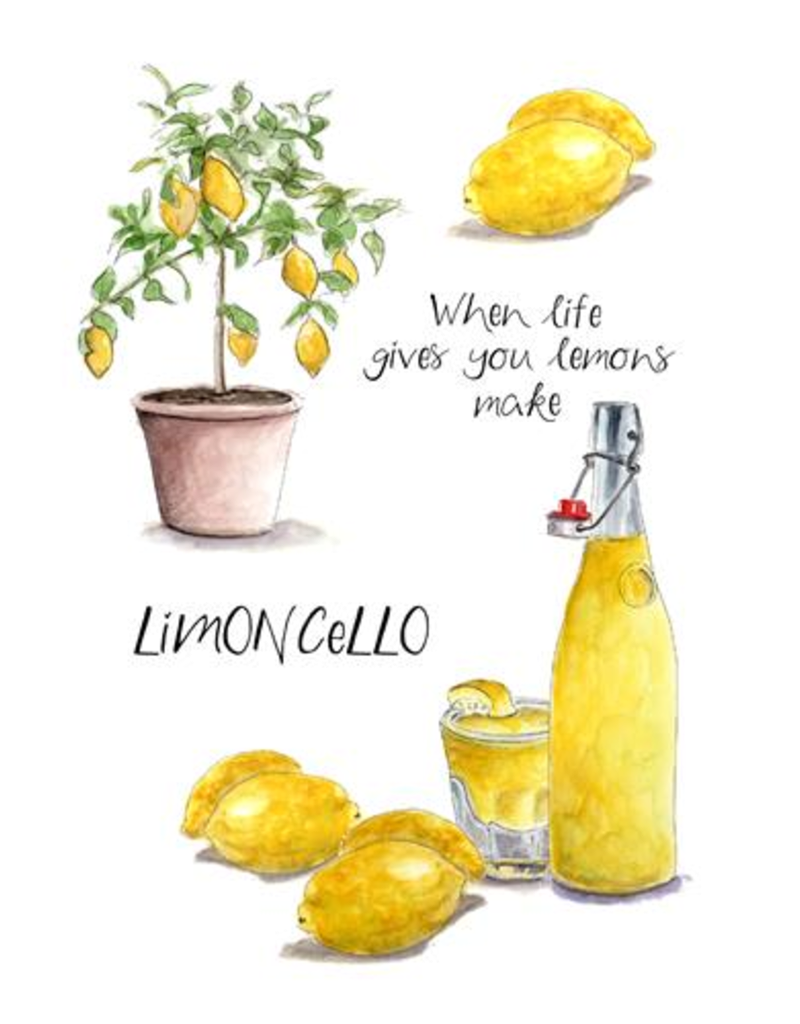 When life gives you lemons make Limoncello - Wenskaart Christa Mulder