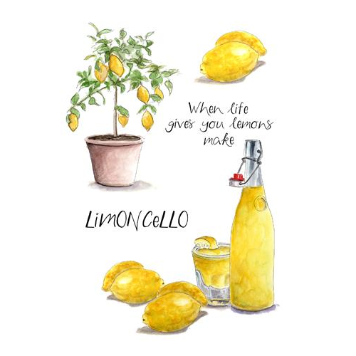 When life gives you lemons make Limoncello Wenskaart Christa Mulder